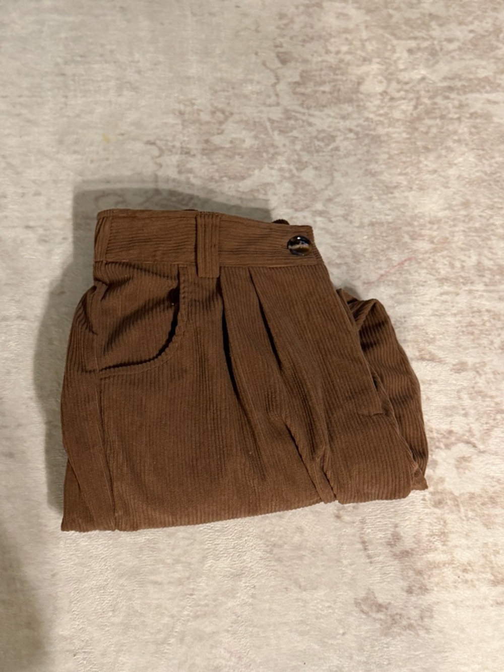 HALARA Brown Ribbed Waistband Skirt